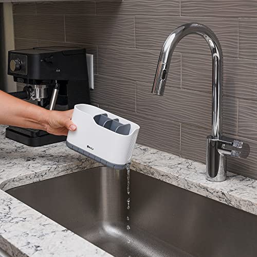 OMAIA Sink Caddy - Sink Organizer for Home, Kitchen, Wash Basin - Holder with Removable Dividers for Sponge, Brush, Toothb...