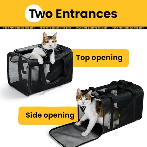 Conlun Cat Carrier Bag,Soft-Sided Pet Carriers for Dogs with 4-Sided Mesh,Airline Approved Cat Transport Carrier for Smal...