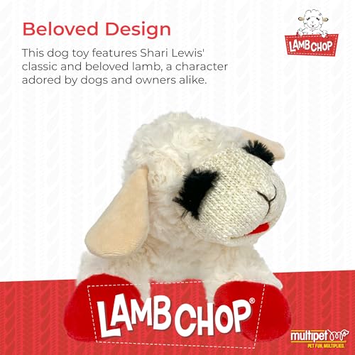 Multipet Lamb Chop Dog Plush Toy - Squeaky Toy for Small & Medium Dogs - Extra Soft Plush - Stuffed Animal for Cuddling & ...