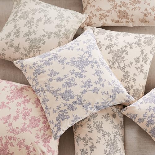 YZJZEDS 100% Cotton French Pastoral Lumbar Throw Pillow Covers Set of 2, 12x20 Inch Brown Farmhouse Decorative Cushion Cov...