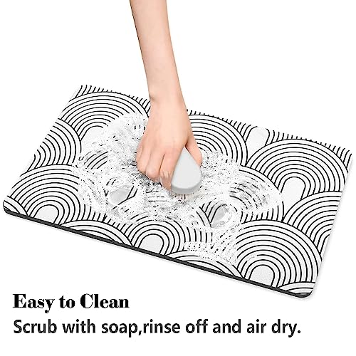 Dog Food Mats for Floors Absorbent, Pet Cat Food Mat - Quick Dry Dog Bowl Mats for Food and Water, Eco-Friendly Boho Pet S...