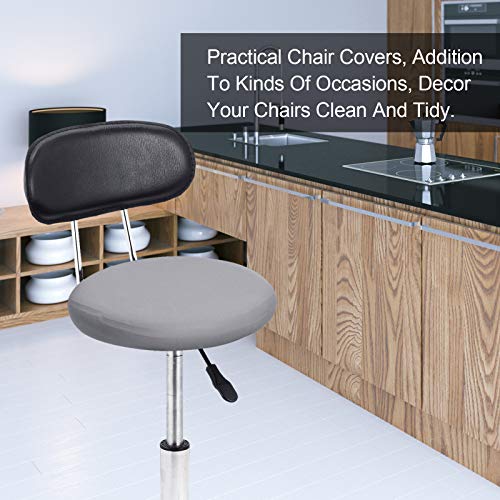 Tatuo Round Bar Stool Seat Covers Washable Stool Cushion Slipcover Elastic Bar Chair Covers for 14-17 Inch Chair (Gray, 4 ...
