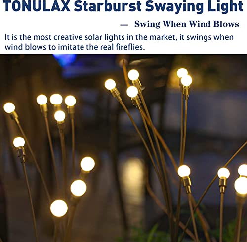 TONULAX Solar Garden Lights - Upgraded Solar Swaying Light, Sway by Wind, Outdoor Lights, Yard Patio Pathway Decoration, H...