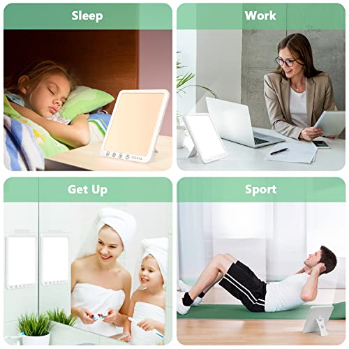 DIKAKO Light Therapy Lamp, 15000 Lx Sun Lamp,3 Color Temperature, 5 Levels of Adjustable Brightness and Timer Function Lig...