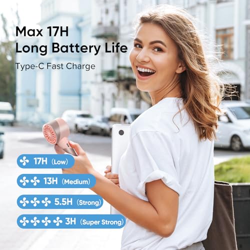 AMACOOL Portable Handheld Turbo Fan, Mothers Day Gifts for Mom Her Women Girl, Cool Metal Body, Rechargeable Battery Perso...