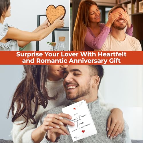 Stofinity 3 Year Anniversary Wooden Gifts For Him Her - 3rd Anniversary Wedding Gifts For Couple, Happy 3rd Anniversary Ma...