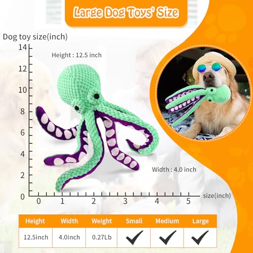 Fuufome Large Squeaky Dog Toys- Plush Dog Toys with Soft Fabric for Small, Medium, and Large Dogs Daily Companionship, Tra...