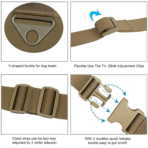 EXCELLENT ELITE SPANKER Tactical Dog Vest Training Military Patrol Service Dog Harness Easy Control Adjustable No-Pull Nyl...