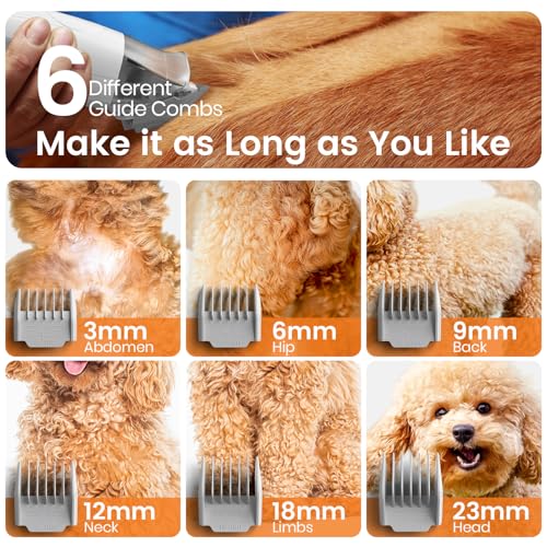 oneisall Dog Grooming Vacuum, Pet Grooming Vacuum with Clipper Nail Grinder, 1.5L Dust Cup Dog deshedding Brush with 7 Too...