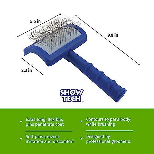 Show Tech Tuffer Than Tangles Slicker Brush for Dog Grooming with Long, Soft Pins, Medium Size, Perfect for Doodle Breeds,...