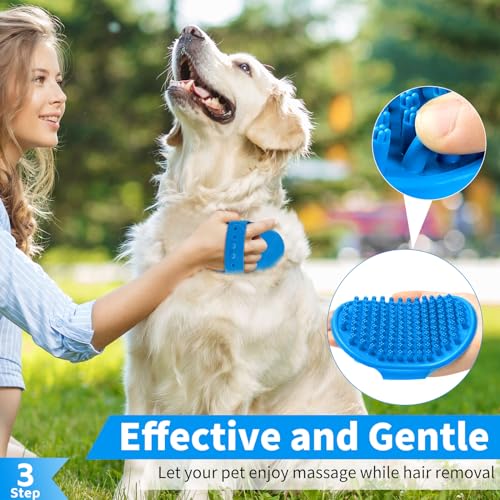Comotech 6PCS Dog Bath Brush & Dog Toothbrush | Adjustable Handle Shampoo Brush & Scrubber for Short & Long Haired Dogs & ...