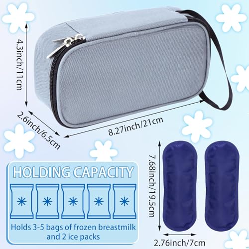 ISUSSER Breastmilk Cooler Bag with Ice Pack, Portable Insulated Breast Milk Storage Cooler Bag, Small Stylish Breastmilk S...