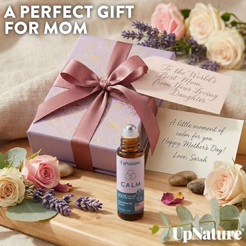 UpNature Calm Essential Oil Roll On - Self Care Gifts for Mom Women Her - 100% Natural Aromatherapy Blend for Relaxation R...