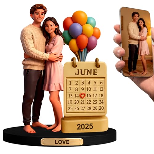 HSAEANZL Personalized Cartoon Photo Theme Couple Portrait Anniversary Commemorative Desktop Ornament,Custom Home Office De...