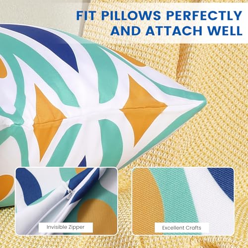 coclothy Outdoor Pillow Covers - 4 Pack Outdoor Pillow Covers 18x18 Waterproof PillowCovers for Patio Furniture Decorative...