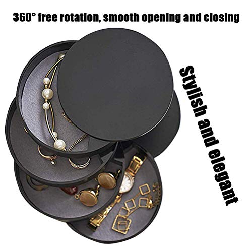 TIMESETL Jewelry Organizer, Small Jewelry Storage Box Earring Holder for Women, 4-Layer Rotating Travel Jewelry Tray Case ...