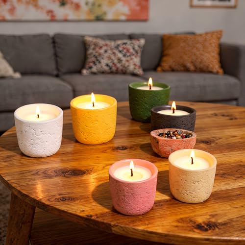 Viyffo 6 Pack Scented Candles, 2oz Mini Candles for Home Scented, Small Colorful Non Toxic Soy Candle Set with 6 Different...
