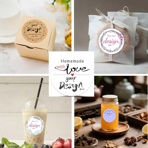 Personalized Sticker Labels with Floral Wreath Wedding Favors, Gift Labels,Thank You Stickers, Round Jars Label in 1.5", ...