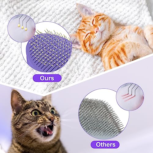 Cat Brush for Grooming and Shedding, Self-Cleaning Silicone Brush for Short and Long Haired Cats, Cat Gifts for Pet Lovers...