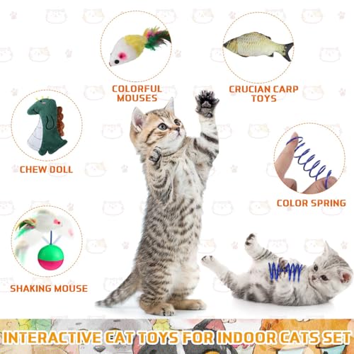Shappy 150 Pcs Cat Toys for Indoor Cats Bulk, Kitten Toys Pack, Variety Interactive Gift Including Mice Interactive Silent...