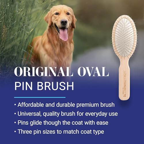 Chris Christensen Dog Brush, 27 mm Oval Pin Brush, Original Series, Groom Like a Professional, Stainless Steel Pins, Light...
