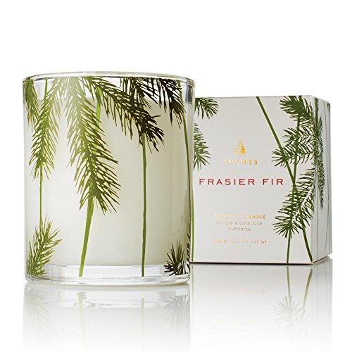 Thymes Frasier Fir Pine Needle Candle – Holiday Candles for Home Scented with Notes of Crisp Siberian Fir, Cedarwood & San...