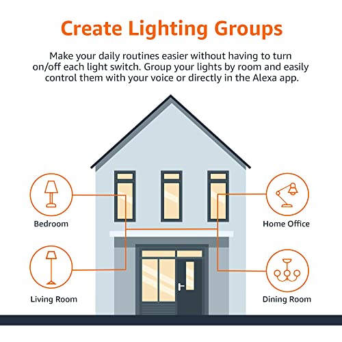 Amazon Basics Smart A19 LED Light Bulb, Color Changing, 9W (60W Equivalent), 800LM, Works with Alexa Only, WiFi 2.4 GHz, N...