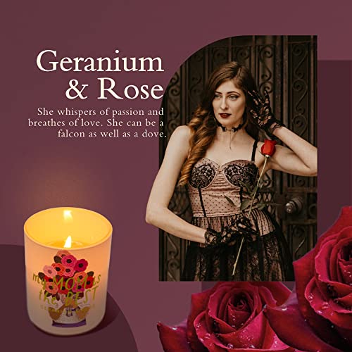 Hidden Label Soy Candle Set: Geranium & Rose 'Best Mom' Gift with Reed Diffuser & Room Spray