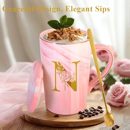 Personalized Ceramic Coffee Mug with Lid Tea Cup Women Wife Anniversary Her 1 2 3 5 6 7 8 10 14 20 25 40 50 Year Cotton Co...