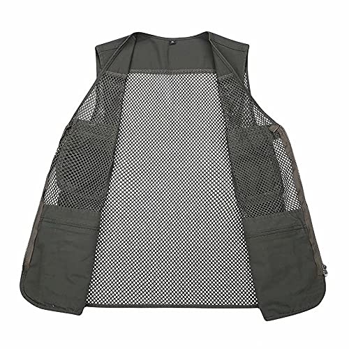 Rizanee Unisex Mesh Breathable Fishing Vest, Multi-Pockets Photography Travel Hiking Waistcoat Jacket for Adults and Youth