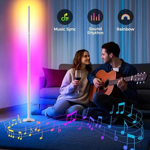 TJOY 2 Pack Smart Floor Lamps for Ambient Lighting, Crystal Joint Design, Modern LED Corner Light with Remote&APP Control,...