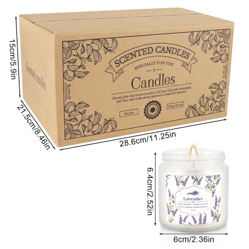 24 Pack Candles for Home Scented Aromatherapy Candles Gifts Set for Women, Natural Soy Wax Candle, 3.5 oz Long Lasting Can...