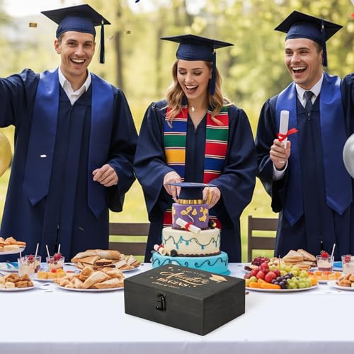 R HORSE Graduation Keepsake Wood Box, Engraving Wooden Memory Box for High School Graduates, Engraved Class of 2026 Gradua...