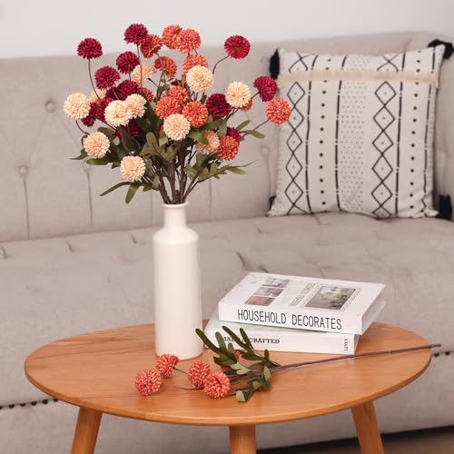 CEWOR 10pcs Fall Artificial Flowers for Vase, Fake Flowers for Autumn Table Centerpieces Decor, Aesthetic Artificial Flowe...