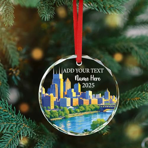Personalized Nashville Landmarks Ornament, Nashville Tennessee Glass Christmas Ornament, Souvenir Collection Keepsake Gift...