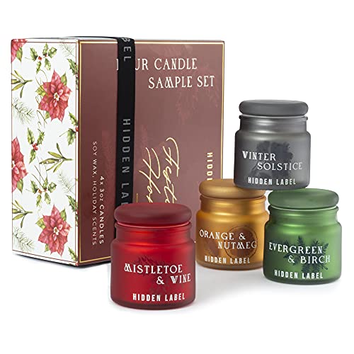 Christmas Candle Set, 4 Pack Holiday Candle Gifts, Natural Candles Non Toxic with Holiday Scents, Xmas Gift for Women, Sce...