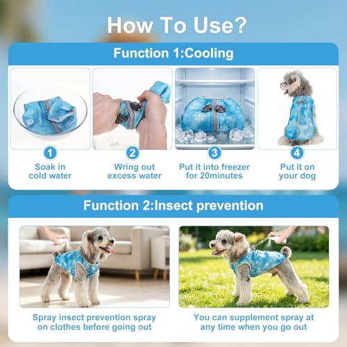 BEAUTYZOO Dog Cooling Vest with Zipper, Lightweight Breathable Cooling Shirt for Summer, Adjustable Reflective Cooling Jac...
