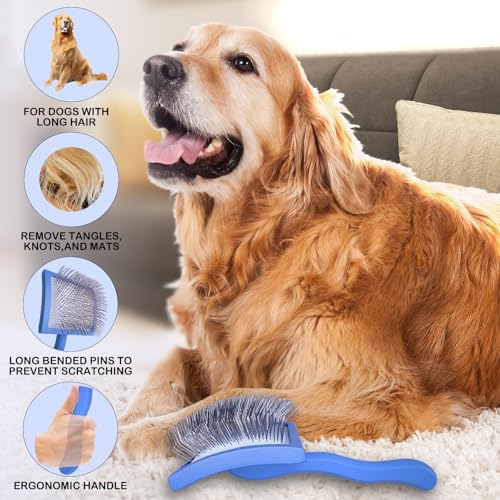 Anrundar Dog Slicker Brush for Golden Doodle Grooming Kit - Dematting Brushes for Goldendoodles, Labradoodles, Poodles - P...