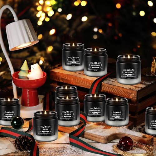 12 Pack Men's Scented Candles in Jar - 3.5oz Each, 150+ Hours Long Lasting, Soy Blend Wax Aromatherapy Candle Gifts Set fo...