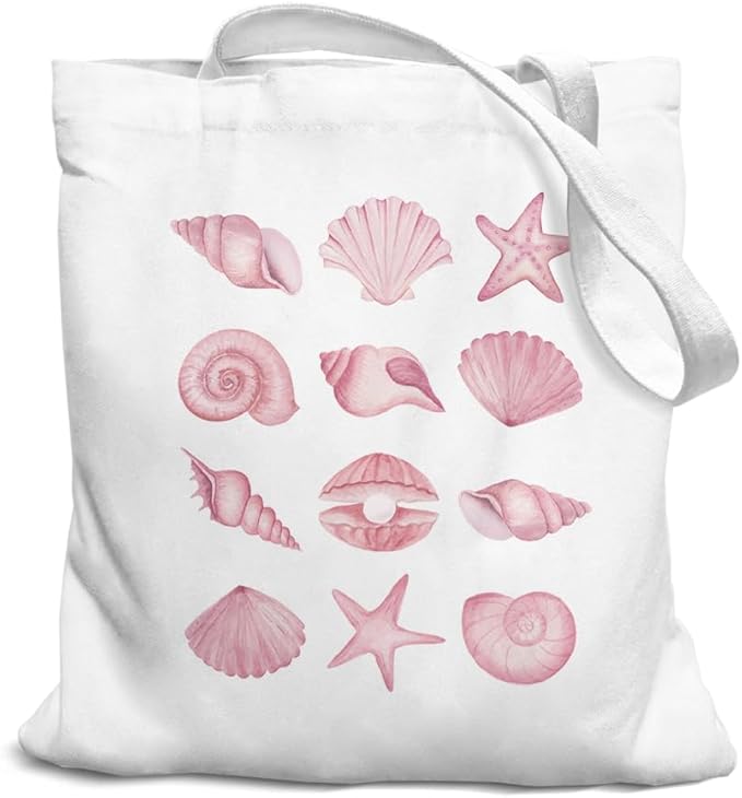SZERE Beach Summer Canvas Tote Bag for Women Teen Girls Gifts Cute Small Travel Work Tote Bags Reusable Grocery Bags