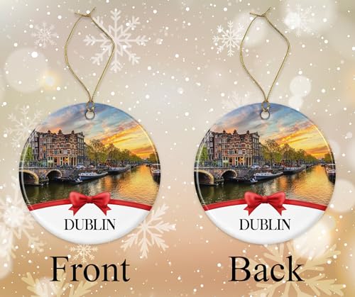 TunlaStore Dublin Christmas Ornament, Christmas Ornaments Travel Souvenir Collection Gift for Family, Christmas Tree Ornam...