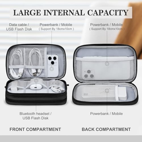 FYY Electronic Organizer, Travel Cable Organizer Bag Pouch Electronic Accessories Carry Case Portable Waterproof Double La...