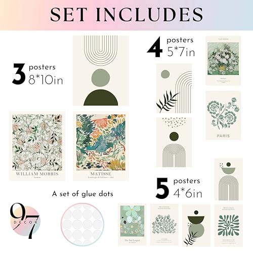 97 Decor Sage Green Room Decor Aesthetic - Sage Green Wall Decor, Sage Matisse Wall Art Prints, Green Posters Wall Collag...