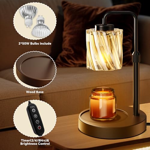 WarmEmbrace Candle Warmer Lamp with Adjustable Height& & Timer Dimmable Light, Gifts for Mom Women, House Warming Gifts Ne...