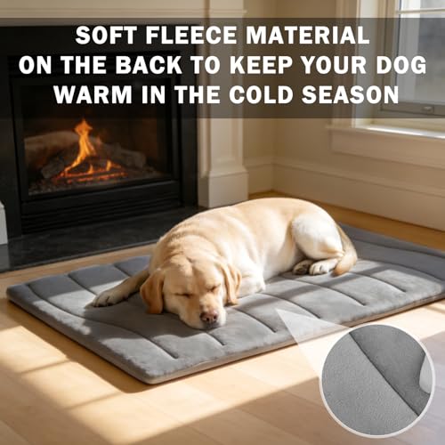 SCENEREAL Dog Cooling Mat for Crate, Thicken Self-Cooling Dog Pad Reversible (Cool & Warm), 59"x40" Pet Cool Bed for M Lar...