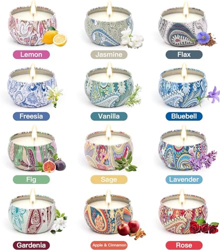Alikiai Scented Candles Gifts for Women, Candles for Home, 12 Pack Soy Wax Candles Sets, Birthday Gifts for Women Mom Best...