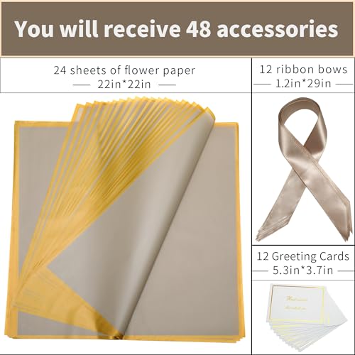 KeerxunBag The comes with 12 champagne-colored gift bags, including 24 jelly papers, 12 thank-you cards and 12 ribbons, ma...