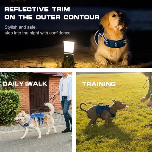 Dog Harness for Large Dogs Heavy Duty, No Pull Tactical Dog Harness with Molle System, Easy On and Off Service Dog Vest, B...