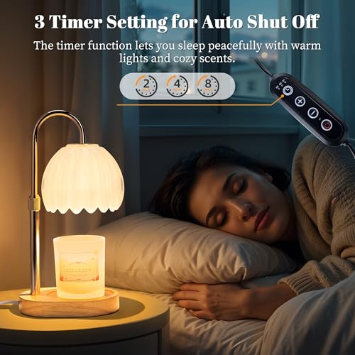 Heymirro Candle Warmer Lamp with Timer Dimmer Adjustable Height, for New Home Decor,Valentine's Day, Birthday Gifts for Wo...