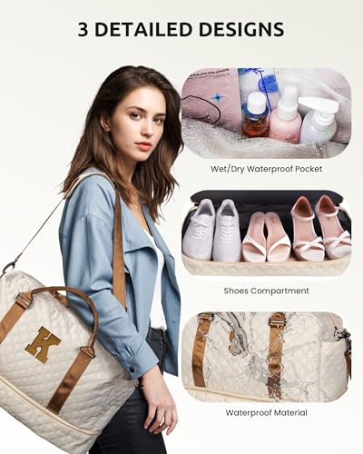 Vogewood Mom Gifts-Women Birthday Gifts-Gifts for Teenage Girls-Personalized Duffle Bag with Shoe Compartment, Kids Overni...